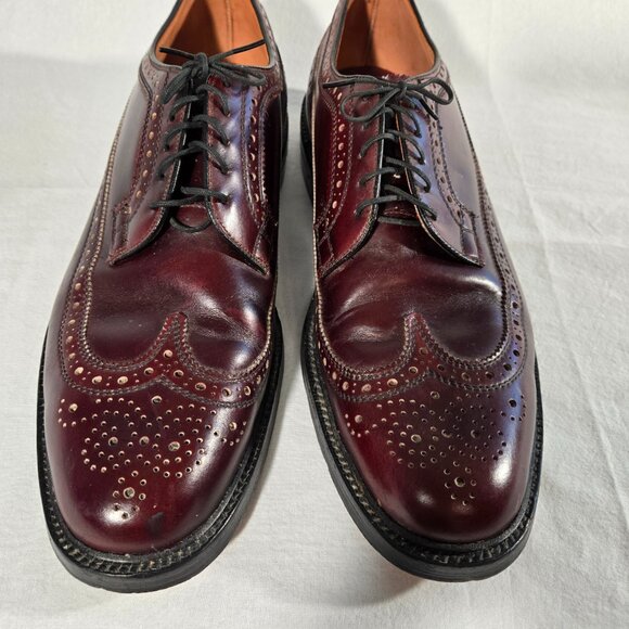 USA Vintage NETTLETON Old Stock Burgundy LEATHER Wingtip Oxford Shoes Size 12 D. - Picture 5 of 17
